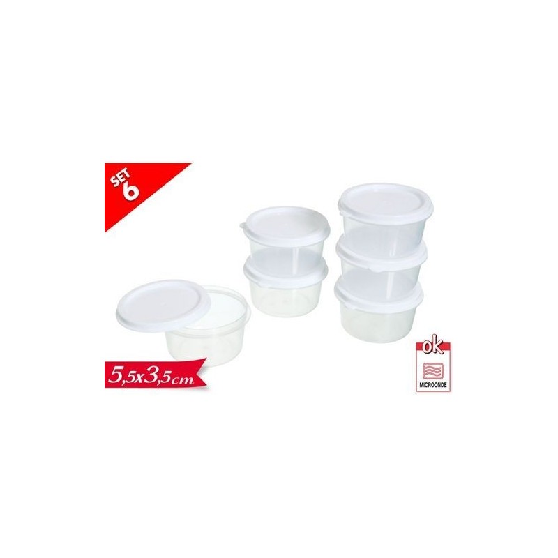 BARATTOLI TONDI 6PZ EAN 8055329008550 INGROSSO CONTENITORI PER ALIMENTI