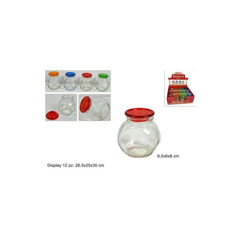 BARATTOLO VETRO PICCOLO 4 COLORI EAN 8023253892835 INGROSSO BARATTOLI E ARBANELLE