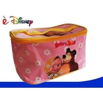 INGROSSO BAULETTO MASHA&ORSO TESSUTO ROSA 23X11CM CON MANIGL