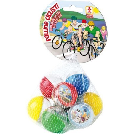 BIGLIE DA SPIAGGIA CICLISTI 9PZ D.3.7CM IN RETINA (24) EAN 8007315320009 INGROSSO GIOCHI MARE