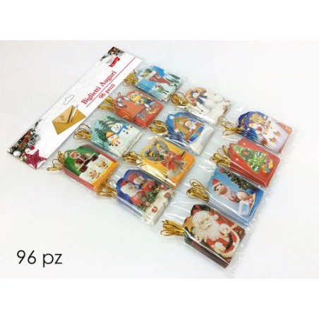 BIGLIETTI FESTE 16ASS SET 96PZ EAN 8015361895884 INGROSSO BIGLIETTI NATALIZI