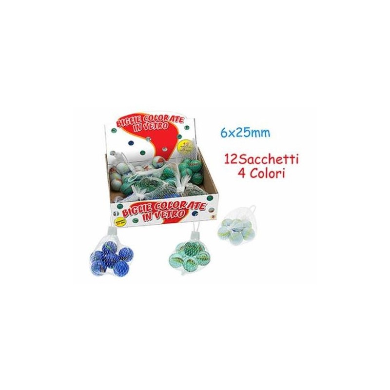BOCCIONE IN VETRO 25MM 4COL. ASS. EAN 8017967636212 INGROSSO GIOCHI MARE