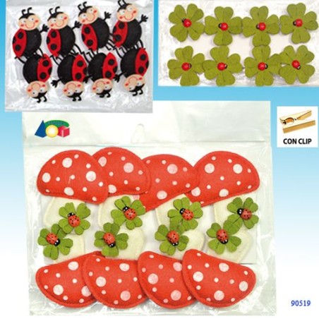 INGROSSO BUSTA 8 COCC./FUNGO/QUADR. PANNO C/CLIP 5CM