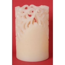 INGROSSO CAND.LED 12 CM C/RICAMO B.O. IN CERA