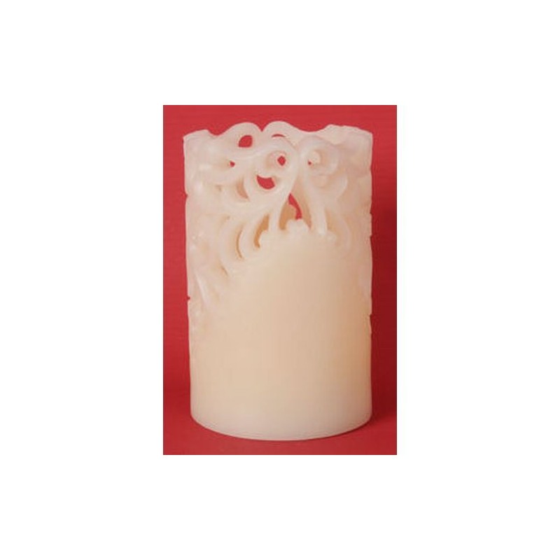 CAND.LED 9.5 CM C/RICAMO B.O. IN CERA EAN 8055329162214 INGROSSO CANDELE E LAMPADE NATALIZIE