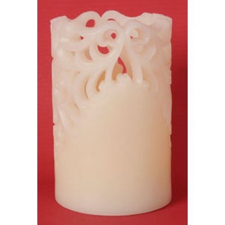INGROSSO CAND.LED 9.5 CM C/RICAMO B.O. IN CERA