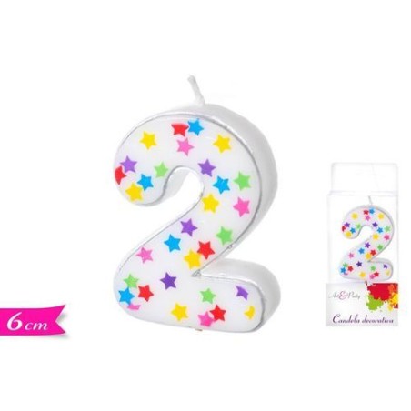 INGROSSO CANDELA NUMERO 2 C/STELLE