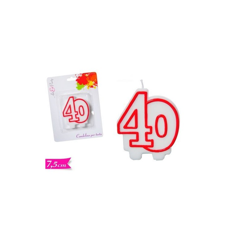 CANDELA NUMERO 40 ROSSA EAN 8055329125936 INGROSSO CANDELE COMPLEANNO