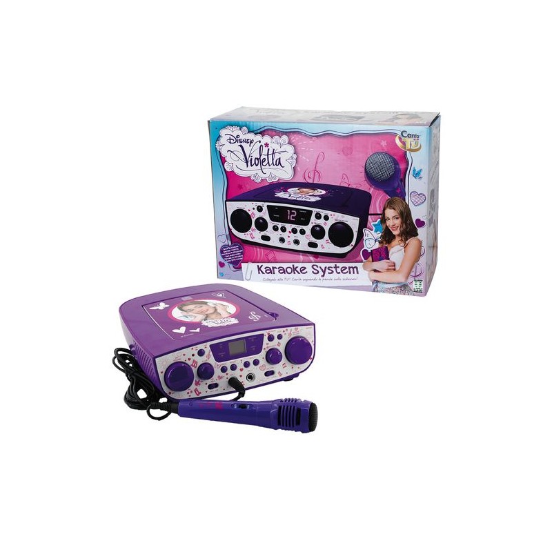 CANTA TU VIOLETTA CON MICROFONO PROFESSI ONALE DEMO CAVI E MANUALE ISTRUZIONI EAN 8027638022220 INGROSSO GIOCATTOLI IN SCATOLA