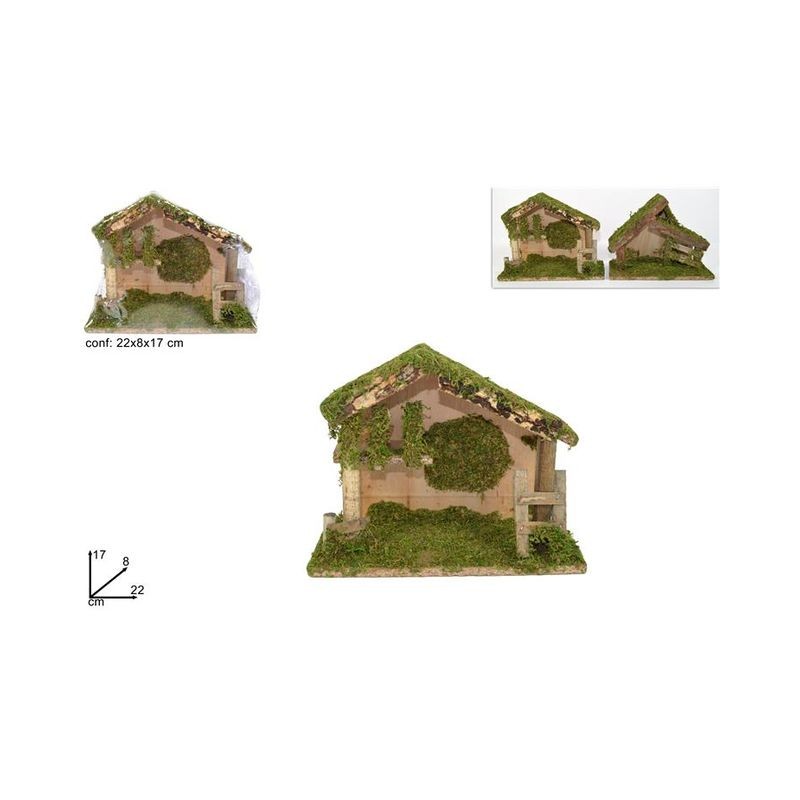 CAPANNA PRESEPE 17X8X22CM EAN 8033113007682 INGROSSO CAPANNE NATALIZIE