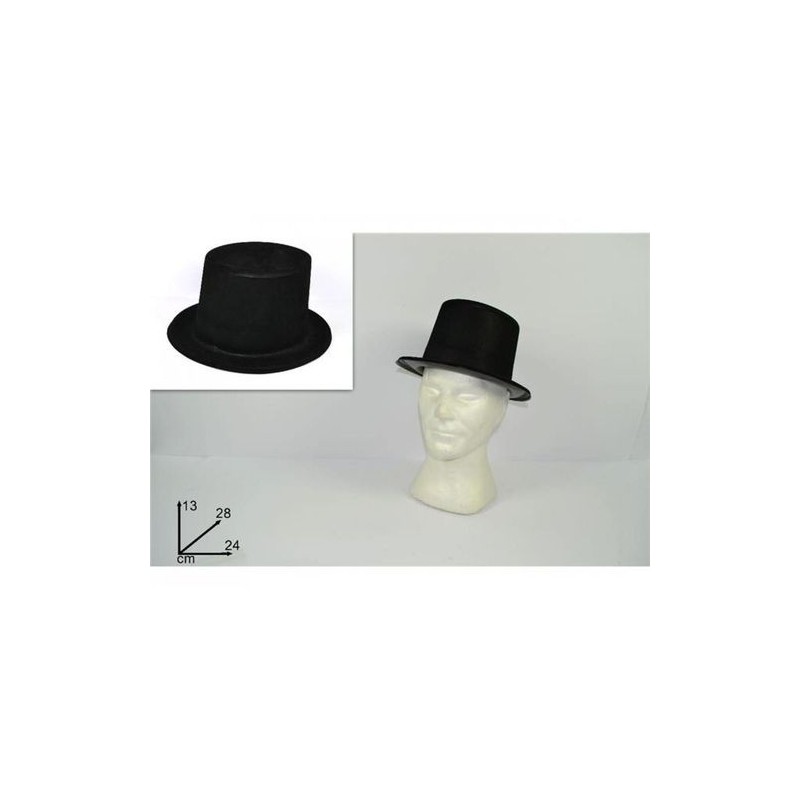 CAPPELLO CILINDRO FLOCCATO NEROART.HY-08 4B EAN 8033113372476 INGROSSO CAPPELLI E CERCHIETTI DI CARNEVALE