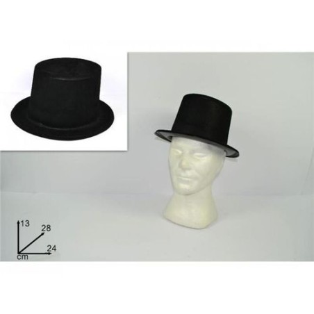 CAPPELLO CILINDRO FLOCCATO NEROART.HY-08 4B EAN 8033113372476 INGROSSO CAPPELLI E CERCHIETTI DI CARNEVALE