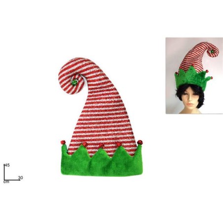 INGROSSO CAPPELLO ELFO CON CAMPANELLINI 30X45CM