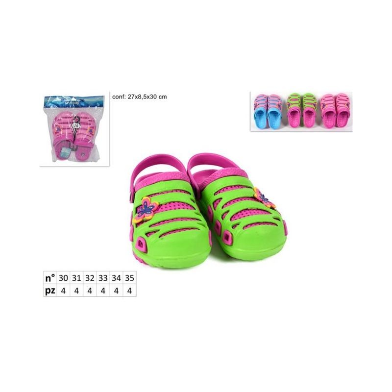 CIABATTE BAMBINA 30-35 3COL.(TIPO CROCS) (24) EAN 8034048483596 INGROSSO CIABATTE E SCARPE MARE