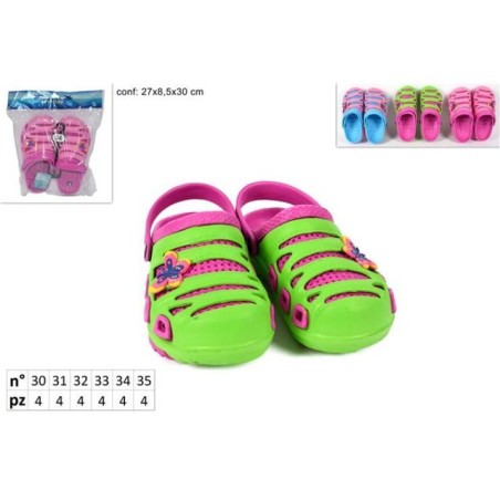 CIABATTE BAMBINA 30-35 3COL.(TIPO CROCS) (24) EAN 8034048483596 INGROSSO CIABATTE E SCARPE MARE