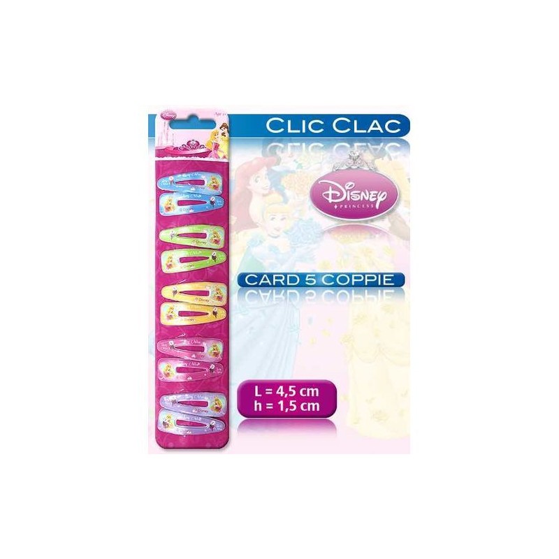 CLIC CLAC PRINCESS SMALL 10PZ WD EAN 8422535775772 INGROSSO MOLLETTE E CLIP