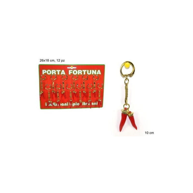 CORNETTO PORTAFORTUNA PZ.2 10CM C.12 EAN 8027501359576 INGROSSO PORTACHIAVI