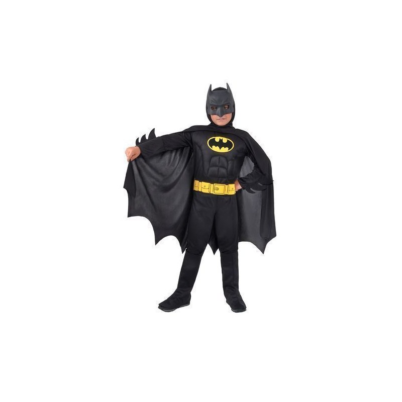 COSTUME BATMAN C/MUSCOLI NERO 10-12 ANNI EAN 8026196971261 INGROSSO COSTUMI HALLOWEEN BIMBO