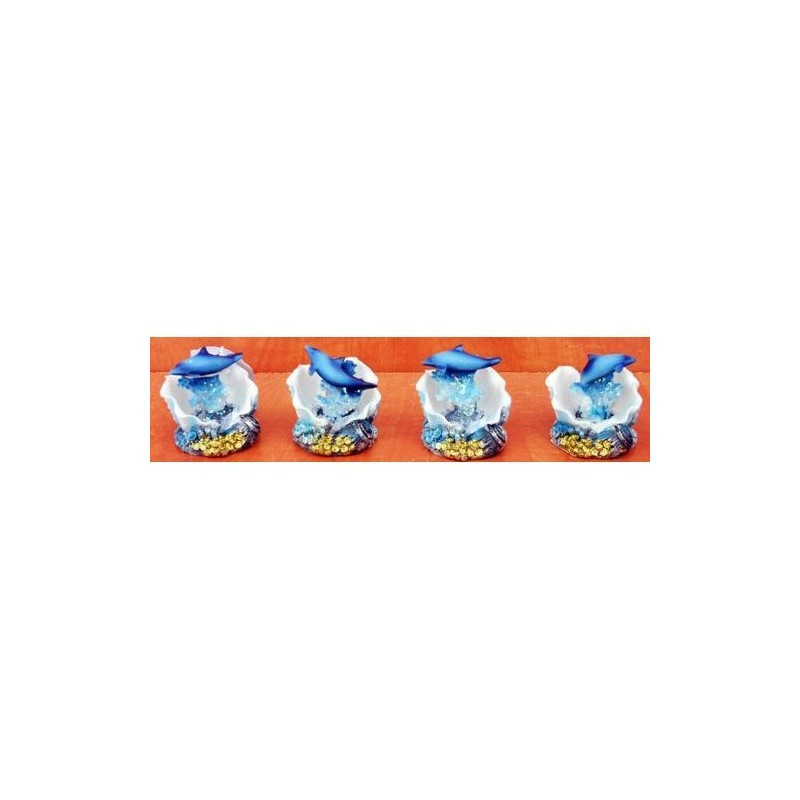 DELFINO RESINA CON CONCHIGLIE 4 MODELLI EAN 2068580025408 INGROSSO SOUVENIR GENERICI