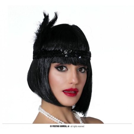 DIADEMA CHARLESTON NERO EAN 8434077132029 INGROSSO CAPPELLI E CERCHIETTI DI CARNEVALE