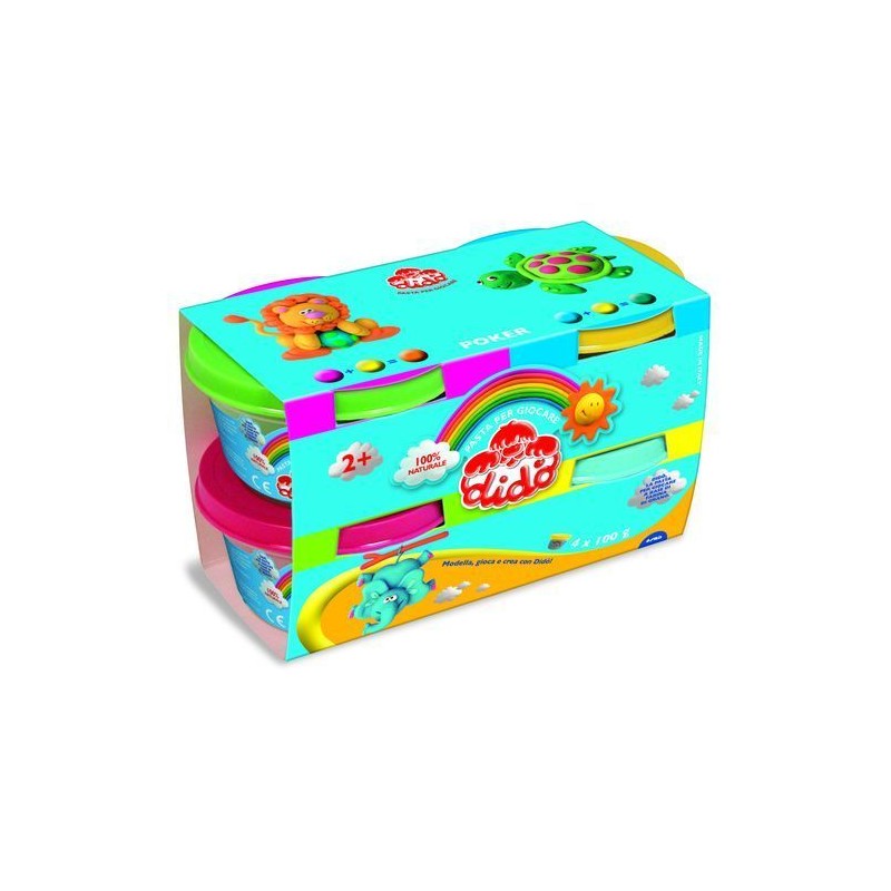 DIDO' BARATTOLI POKER 4X100G. EAN 8000144390700 INGROSSO PASTA PER MODELLARE DIDO