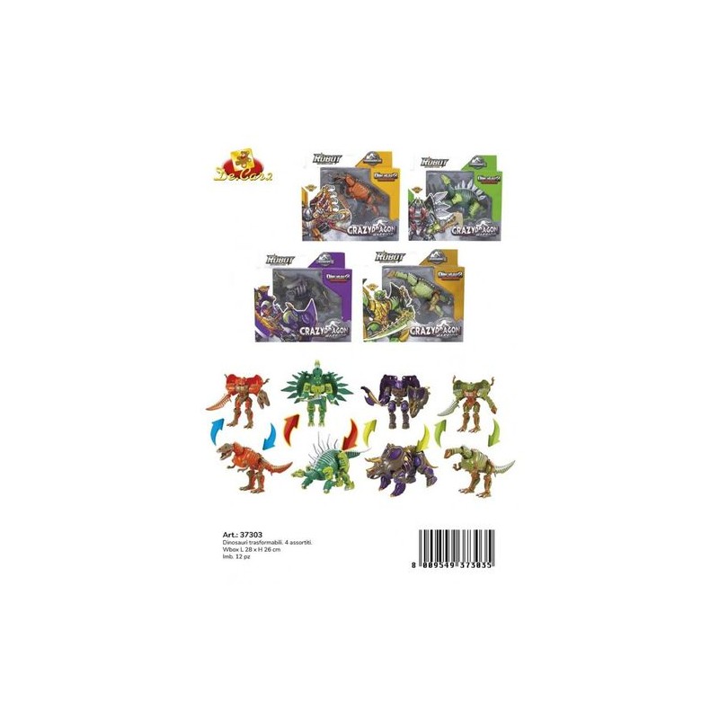 DINOSAURI TRASFORMABILI 4ASS EAN 8009549373035 INGROSSO ROBOT GIOCATTOLO