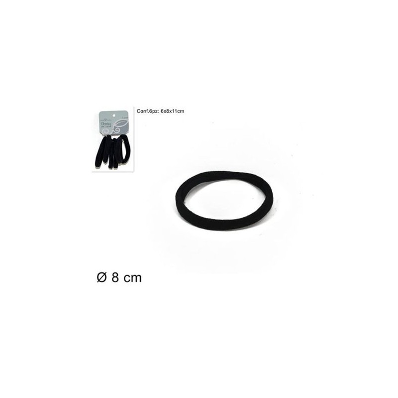 ELASTICO PER CAPELLI SET 6PZ DIAM.8CM C. EAN 8034048447987 INGROSSO ELASTICI E FASCE PER CAPELLI