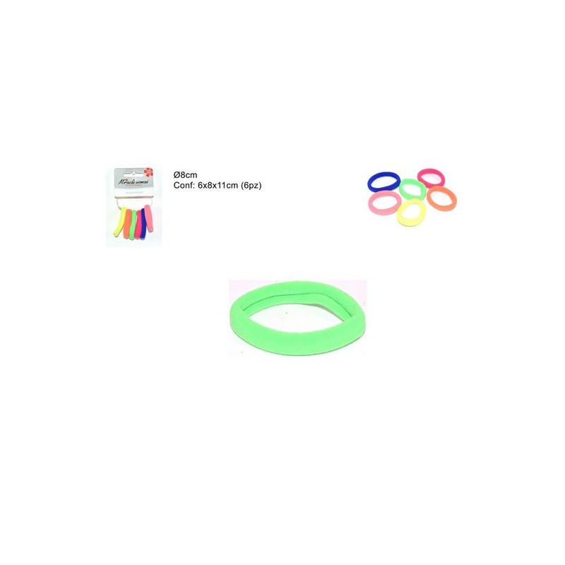 ELASTICO PER CAPELLI SET 6PZ DIAM.8CM FL EAN 8034048457610 INGROSSO ELASTICI E FASCE PER CAPELLI