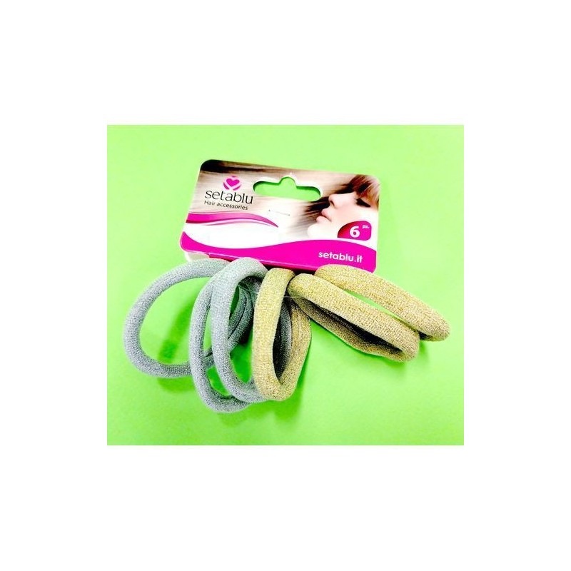 ELASTICO SILVER GOLD 6PZ EAN 8059174594732 INGROSSO ELASTICI E FASCE PER CAPELLI