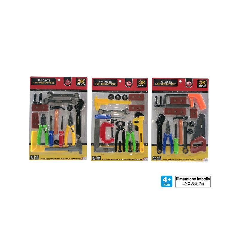 FAI DA TE-IL SET DEGLI ATTREZZI 3ASS EAN 8015361975067 INGROSSO GIOCHI DA EDICOLA