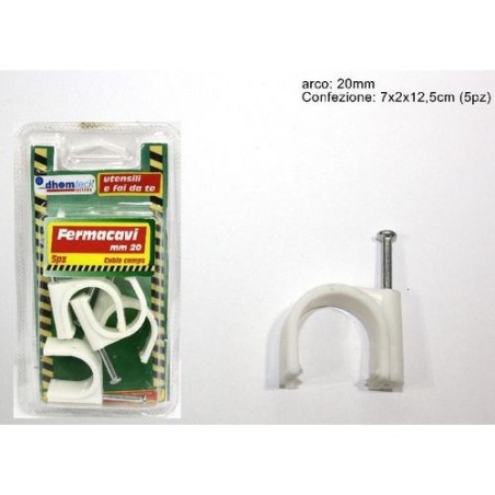 INGROSSO FERMACAVI 5PZ IN BLISTER MIS 20MM