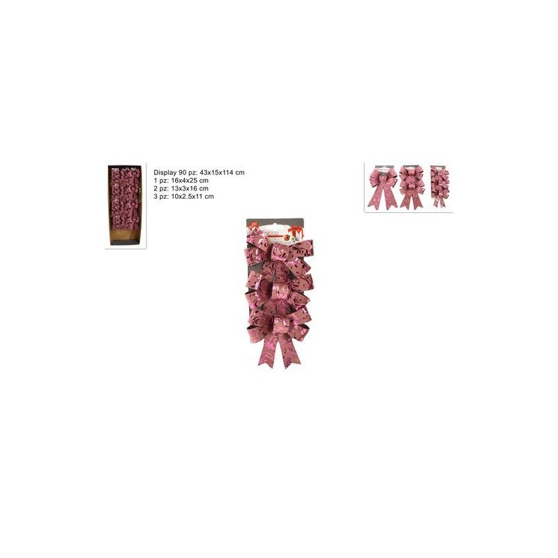 FIOCCHI VELLUTO DECORO DAMASCATO ROSA AS EAN 8053482090801 INGROSSO NASTRI NATALIZI PER ADDOBBO