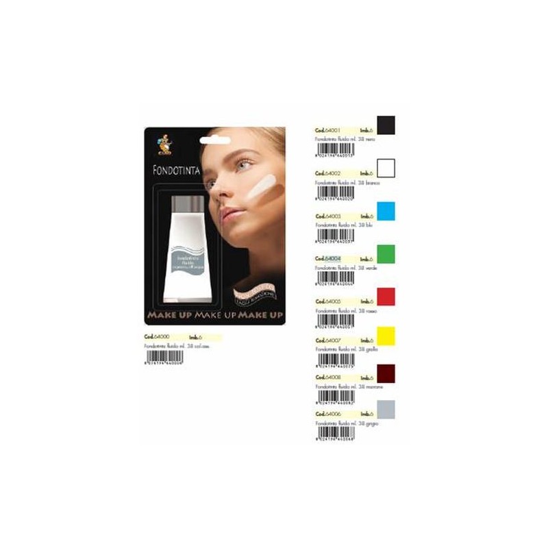 FONDOTINTA FLUIDO ML 38 VERDE EAN 8026196640044 INGROSSO TRUCCHI PER HALLOWEEN