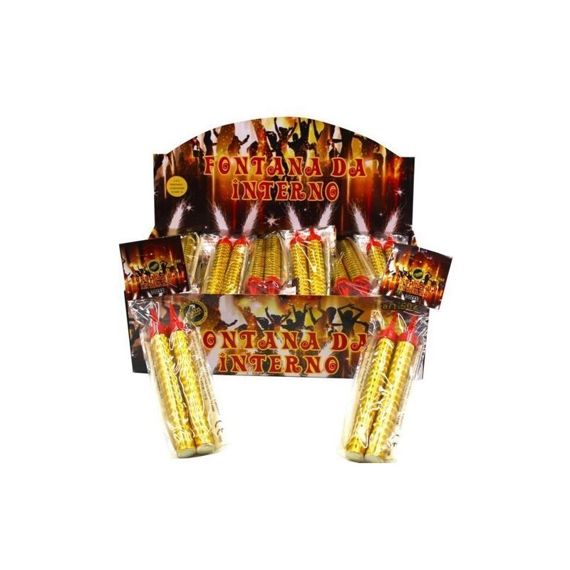 FONTANA DA INTERNO 12CM PZ.2 (30) C/GETTO LUMINOSO ARGENTATO LUNGA DURATA