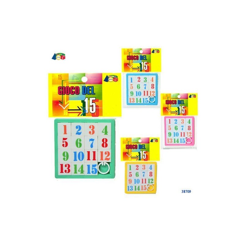 GIOCO DEL 15 C/NUMERI COL.ASS. +3ANNI IN BUSTA EAN  INGROSSO GIOCHI DA EDICOLA
