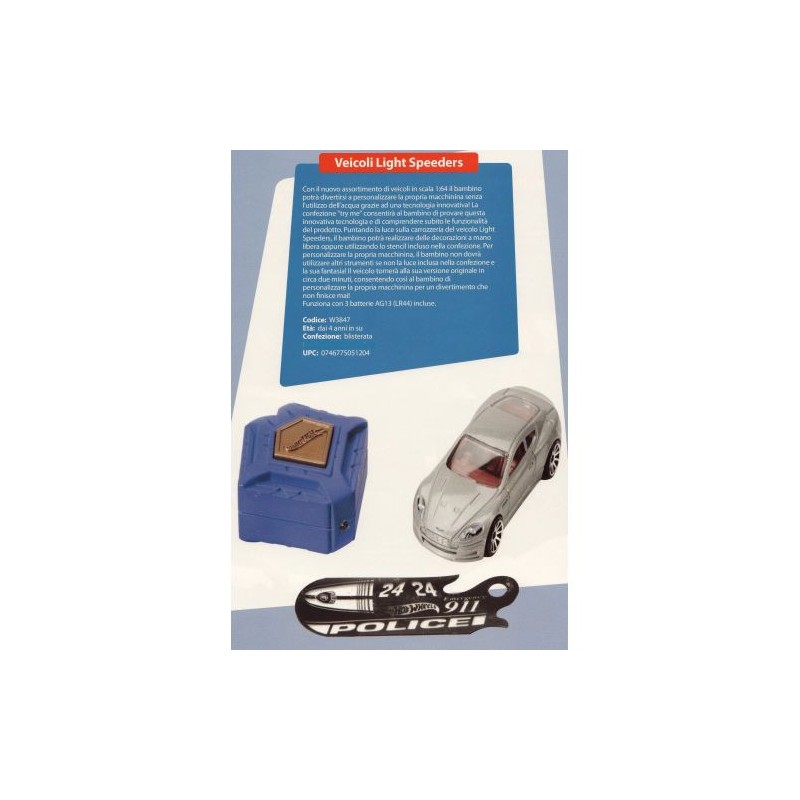 HOT WHEELS VEICOLI SPEEDERS +4ANNI BLISTER 13X5X22CM EAN 0746775051204 INGROSSO MODELLINI AUTO