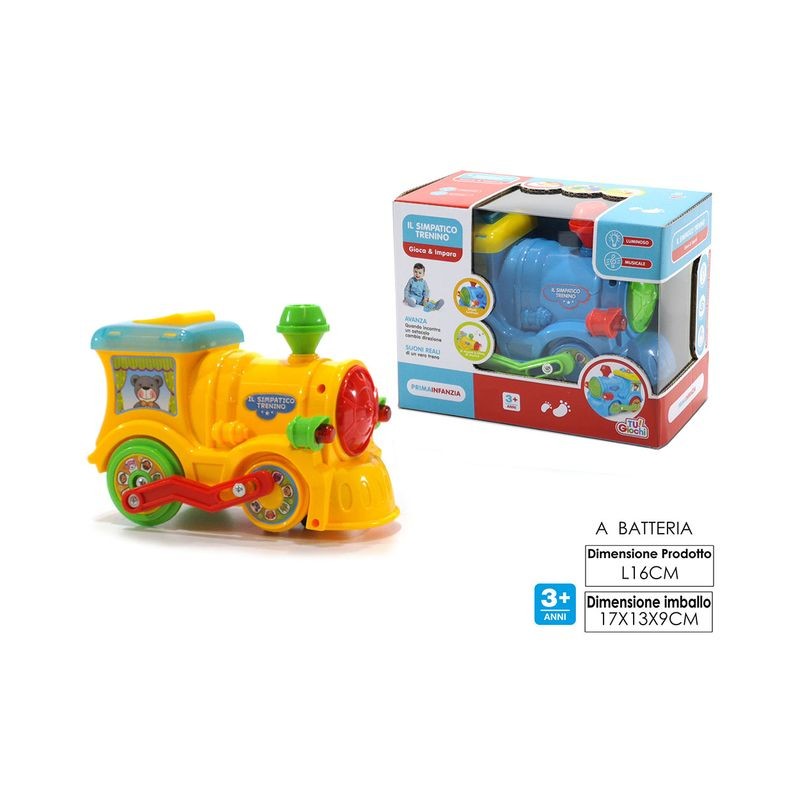 IL SIMPATICO TRENINO B/O LU/SUO 2ASS EAN 8015361184353 INGROSSO GIOCHI PRIMA INFANZIA