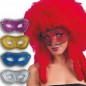MASCHERA IN TESSUTO GLITTERATO COL.ASS. EAN 8004761008604 INGROSSO MASCHERE DI CARNEVALE