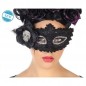 MASCHERINA CON ROSA NERA E TESCHIO EAN 8422259573326 INGROSSO MASCHERE DI HALLOWEEN