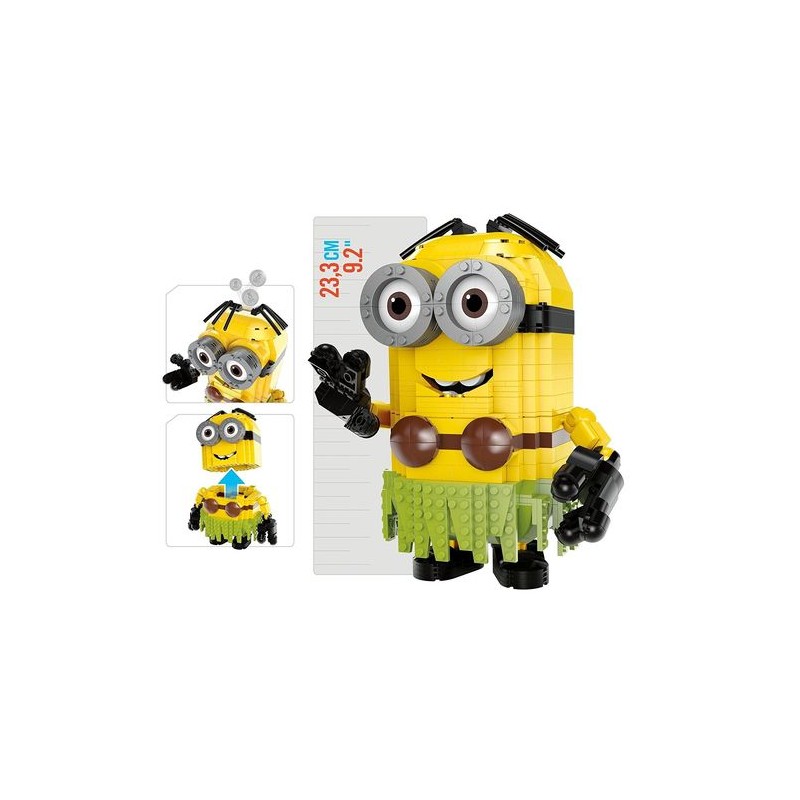 MEGA CONSTRUX MEGA MINION LUAU DAVE +7A 31X30.5X9CM - H.25CM - MATTEL EAN 0887961479584 INGROSSO GIOCHI COSTRUZIONI ECONOMICI