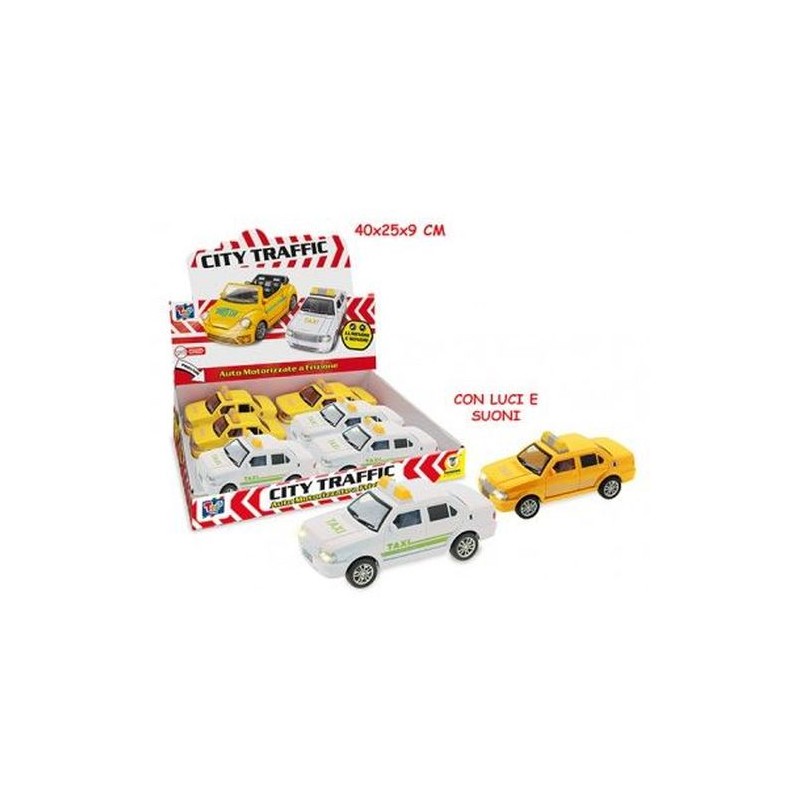 TAXI A FRIZIONE CON LUCI E SUONI ASS EAN 8017967663188 INGROSSO MODELLINI AUTO LUCI E SUONI