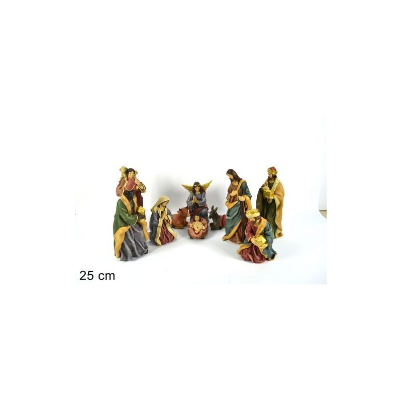 NATIVITA 10PZ 25CM ABITI EFFETTOJUTA ART . 62666 EAN 8053482052632 INGROSSO PERSONAGGI PER IL PRESEPE E ANIMALI
