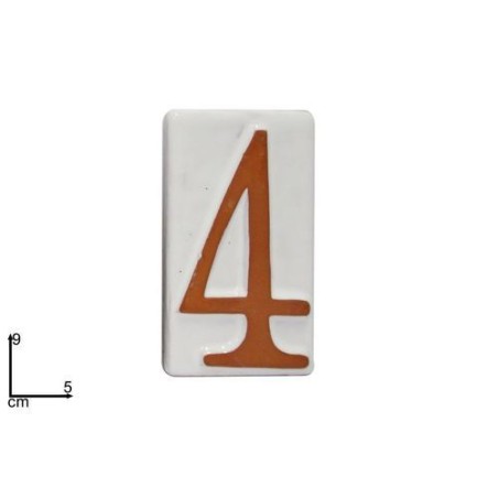 NUMERO CIVICO IN TERRACOTTA 4 EAN 8034048019610 INGROSSO OGGETTISTICA VARIA