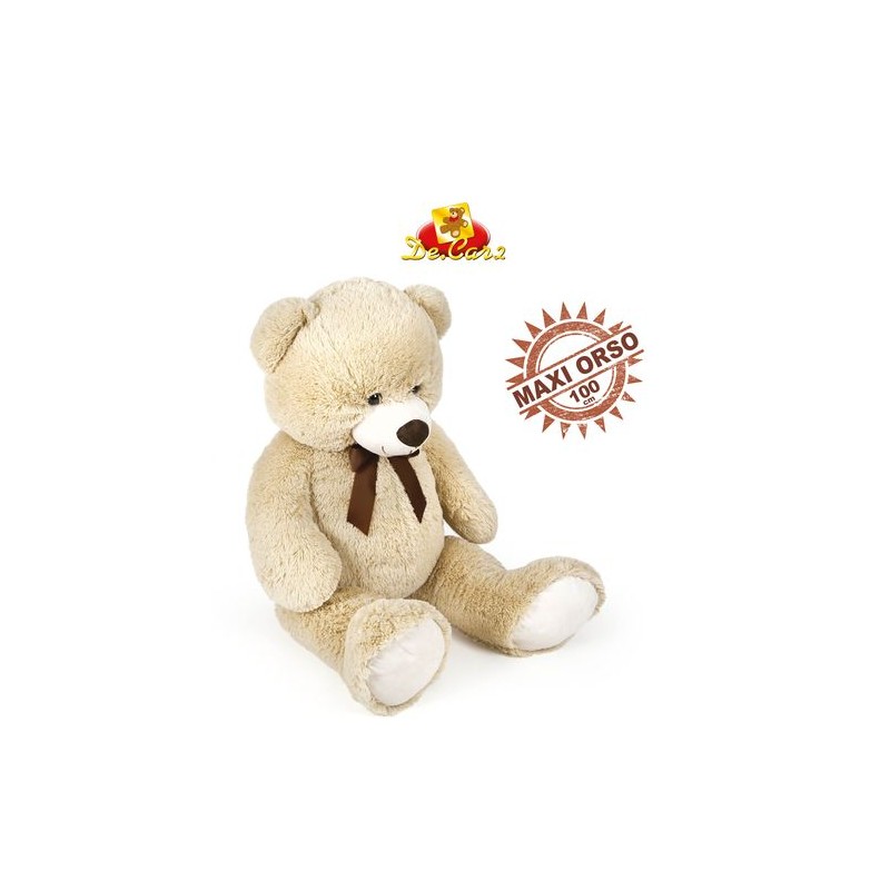 ORSO BEIGE L.100CM C/FIOCCO EAN 8009549252316 INGROSSO PELUCHE MORBIDOSI