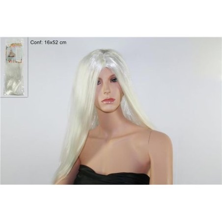 PARRUCCA LUNGA LISCIA BIANCA EAN 8033113180095 INGROSSO PARRUCCHE E BARBE DI CARNEVALE