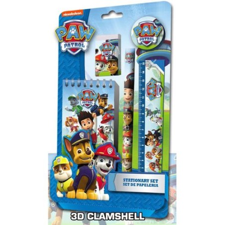 PAW PATROL BLISTER CANCELLERIA 5 PEZZI 26X15CM EAN 8435333846568 INGROSSO SET PENNE CON RIGHELLI