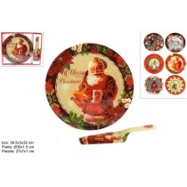 INGROSSO PIATTO 30CM+PALETTA VETRO NATALIZIO