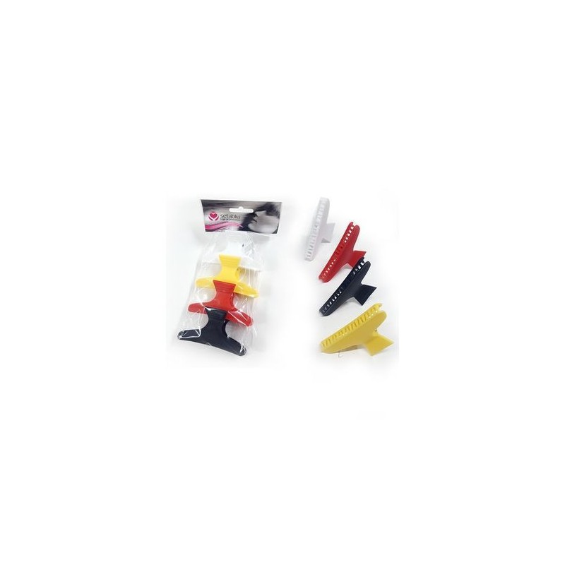 PINZA PARRUCCHIERE 4PZ COL. EAN 8055348169768 INGROSSO MOLLETTE E CLIP