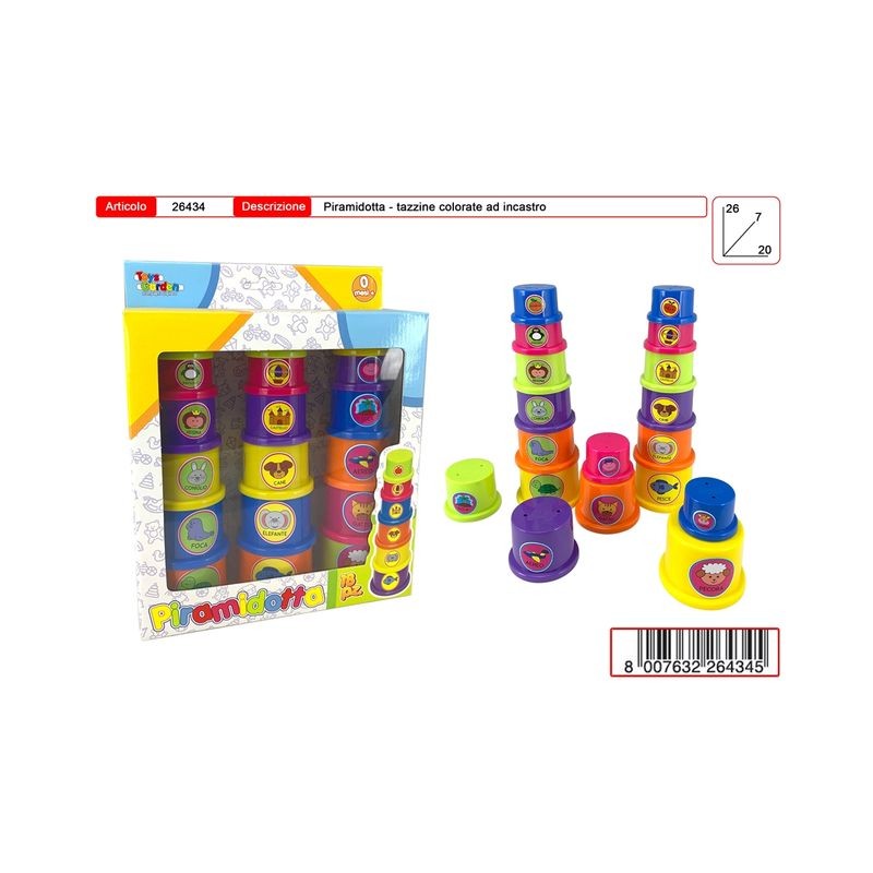 PIRAMIDOTA CON DISEGNI - TOYS GARDEN 0+M DIMENSIONI COME DA FOTO EAN  INGROSSO GIOCHI PRIMA INFANZIA