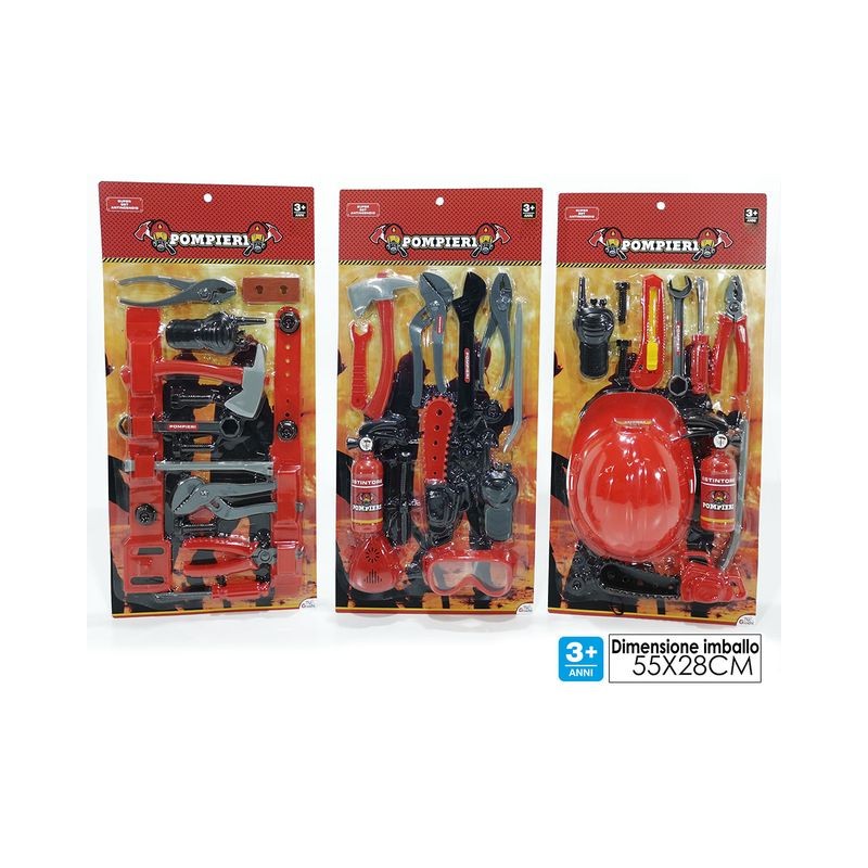 POMPIERI - SUPER SET ANTINCENDIO 3ASS EAN 8015361163709 INGROSSO GIOCHI DA EDICOLA